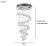 Luxury Spiral Crystal LED Chandelier  Large Waterfall Pendant Light For Staircases 1