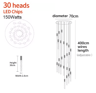 Luxury Crystal Spiral LED Chandelier  High Ceiling Staircase Pendant Light 4