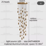 Modern Luxury Gold Cylinder Chandelier  Elegant Staircase Pendant Light 2