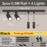 110V GU10 LED Track Lighting Set  Ceiling Rail Spotlights For Home  Shop 1