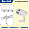110V Tricolor LED Track Lighting Set  Ceiling Rail Spotlights For Home  Shop 9