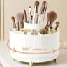 Rotating Makeup Organizer With Brush Holder And Storage Compartments 7