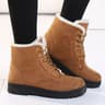 Womens Winter Fur Lined Ankle Boots With Low Heel 0