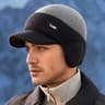 Dual Tone Knit Baseball Cap With Ear Protection Warm Dad Hat For Men And Couples 1