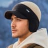 Dual Tone Knit Baseball Cap With Ear Protection Warm Dad Hat For Men And Couples 4