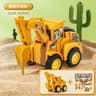 Kids Construction Vehicle Press And Slide Toy Excavator Bulldozer Set 1
