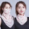 Elegant Floral Chiffon Sun Protection Neck Scarf Mask 3