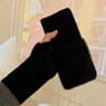 Warm Plush Half Finger Gloves For Women Soft Winter Wrist Mittens 3
