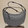 French Style Genuine Leather Crescent Shoulder Crossbody Bag 11