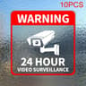 24 Hour Video Surveillance Warning Stickers Waterproof Security Signs Pack 2