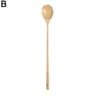1 PC Natural Long Handle Wooden Spoon Durable Wooden Cooking Spoon For Soup Stirring And Serving 2