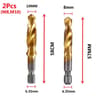 Titanium Coated Metric Tap Drill Bit Set Hex Shank Thread Tapping Tool 8
