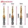 Titanium Coated Metric Tap Drill Bit Set Hex Shank Thread Tapping Tool 9