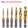 Titanium Coated Metric Tap Drill Bit Set Hex Shank Thread Tapping Tool 13