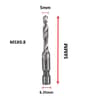 Titanium Coated Metric Tap Drill Bit Set Hex Shank Thread Tapping Tool 6