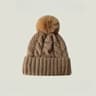 Winter Knit Beanie Hat With Fur Pompom Warm Velvet Lined Cap 6