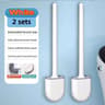 Hanging Silicone Toilet Brush With Quick Dry Holder And Long Handle Bathroom Cleaner 8