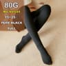 Women Thermal Leggings Fleece Lined Tights High Waist Fake Translucent Pantyhose 0