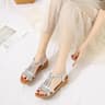 Boho Women Wedge Sandals With Rhinestone Platform And Peep Toe 7