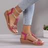 Boho Women Wedge Sandals With Rhinestone Platform And Peep Toe 12