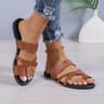 Women Square Toe Cross Strap Flat Sandals Summer Flip Flops Beach Slippers 7