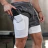 Mens Running Shorts 2 In 1 Quick Dry Workout Training Gym Shorts Camo Style 1