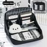 10 Layer Pencil Case Kawaii Panda Large Capacity Canvas Pen Bag Student Stationery Organizer 4