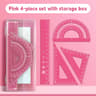 Metal Drafting Set 4 Piece Ruler Measurement Set With Storage Box For Students And Office Use 1