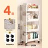 Solid Wood Kitchen Cart With Wheels Rolling Console Storage Trolley 3