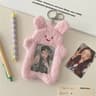 Cute Plush Photocard Holder Cartoon Keychain Photo Card Case 3