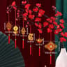 Chinese New Year Gold Tassel Hanging Ornaments Lucky Festive Decor Set Of 6 1
