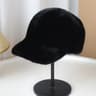 Plush Faux Fur Winter Snapback Baseball Cap Solid Color Unisex Hat 3