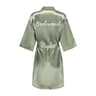 Grass Green Satin Bride And Bridesmaid Short Robe For Wedding Party 4