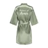 Grass Green Satin Bride And Bridesmaid Short Robe For Wedding Party 10