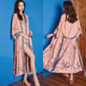 Floral Rayon Kimono Long Bathrobe For Women Spring Summer Loungewear 16