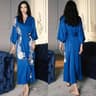 Floral Rayon Kimono Long Bathrobe For Women Spring Summer Loungewear 7
