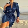 Luxurious Satin Kimono Bridesmaid Robe Soft Belted Spa Sleepwear For Women 2