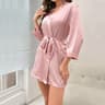 Short Satin Kimono Bride Bridesmaid Getting Ready Robe For Women 3