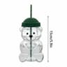 500ml Cute Bear Shaped Coffee Mug Glass Cup With Straw 1