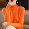 Womens Korean Knit Sweater Half High Neck Long Sleeve Pullover Soft Warm Autumn Winter Top 18