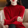 Womens Korean Knit Sweater Half High Neck Long Sleeve Pullover Soft Warm Autumn Winter Top 8