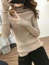 Womens Turtleneck Knit Sweater Korean Style Thumb Hole Pullover Warm Casual Autumn Winter Top 6