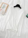 Chic Womens V Neck Knit Sweater Korean Style Button Slim Fit Pullover 13