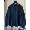 Womens Stand Collar Lantern Sleeve Shirt Korean Chic Oversized Button Up Blouse 1