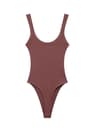 Womens Ribbed O Neck Bodysuit Stretch Snap Button Bodysuit Slim Fit Fashion Top 2