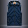 Mens Waterproof Hooded Puffer Vest Detachable Hood Winter Sleeveless Jacket 2