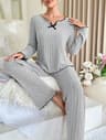 Womens Winter Pajama Set Soft Womens Loungewear Set Cozy 2 Piece Sleepwear 2
