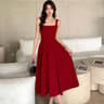 Elegant Square Neck Maxi Dress Womens Summer Party Dress Sleeveless Vintage Style Long Dress 2