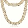 Moissanite Cuban Chain Necklace 14mm Wide Sterling Silver Mens Chain 1
