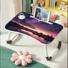 Folding Laptop Bed Desk Portable Wooden Table With Cup Holder 1